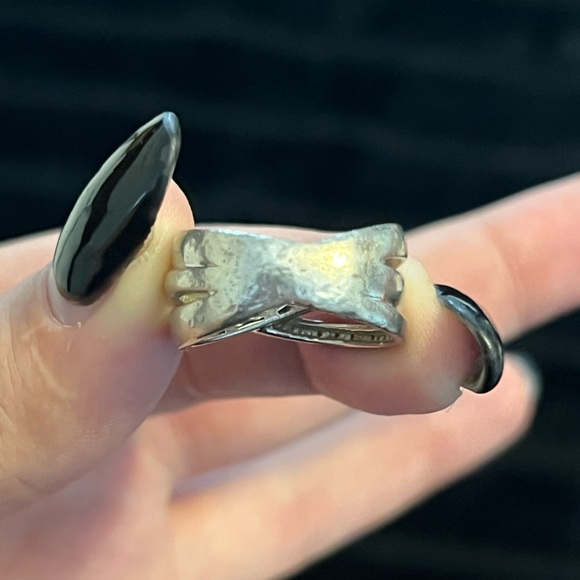 HSN COLORS OF DIAMONDS BLACK DIAMOND CRISS CROSS RING - Picture 4 of 5